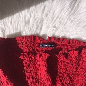 Red Ruffled Tube Top